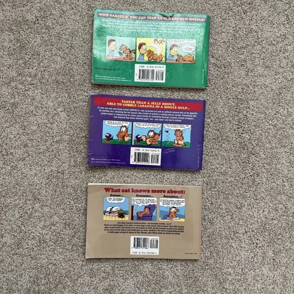 Vintage Garfield Book Lot 3 Comic Strip Paperback Books by Jim Davis 1980s 1990s - Picture 2 of 6